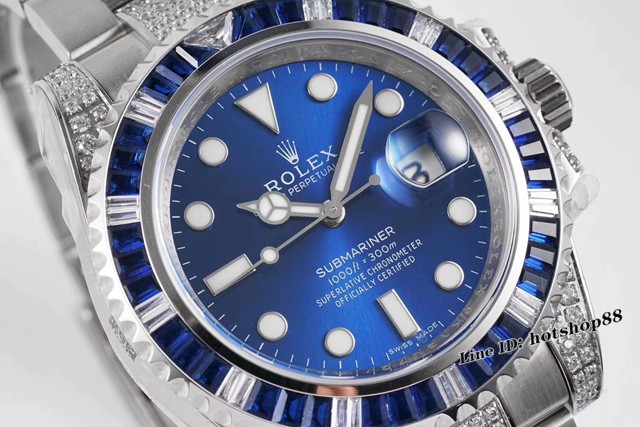 劳力士手表 Rolex绿幽灵 劳力士SUB潜航者后镶钻定制版复刻男表 gjs3212